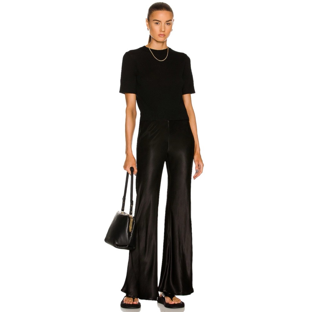 Brand new Enza Costa satin bias pants in black
